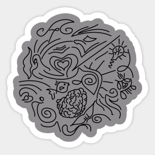 Doodle Line Art Sticker